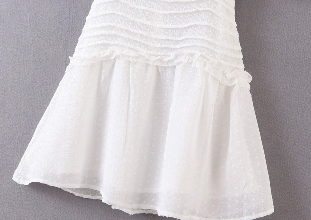 Spring Sweet Crinkle Backless Drawstring Dress - Picture 2 of 6